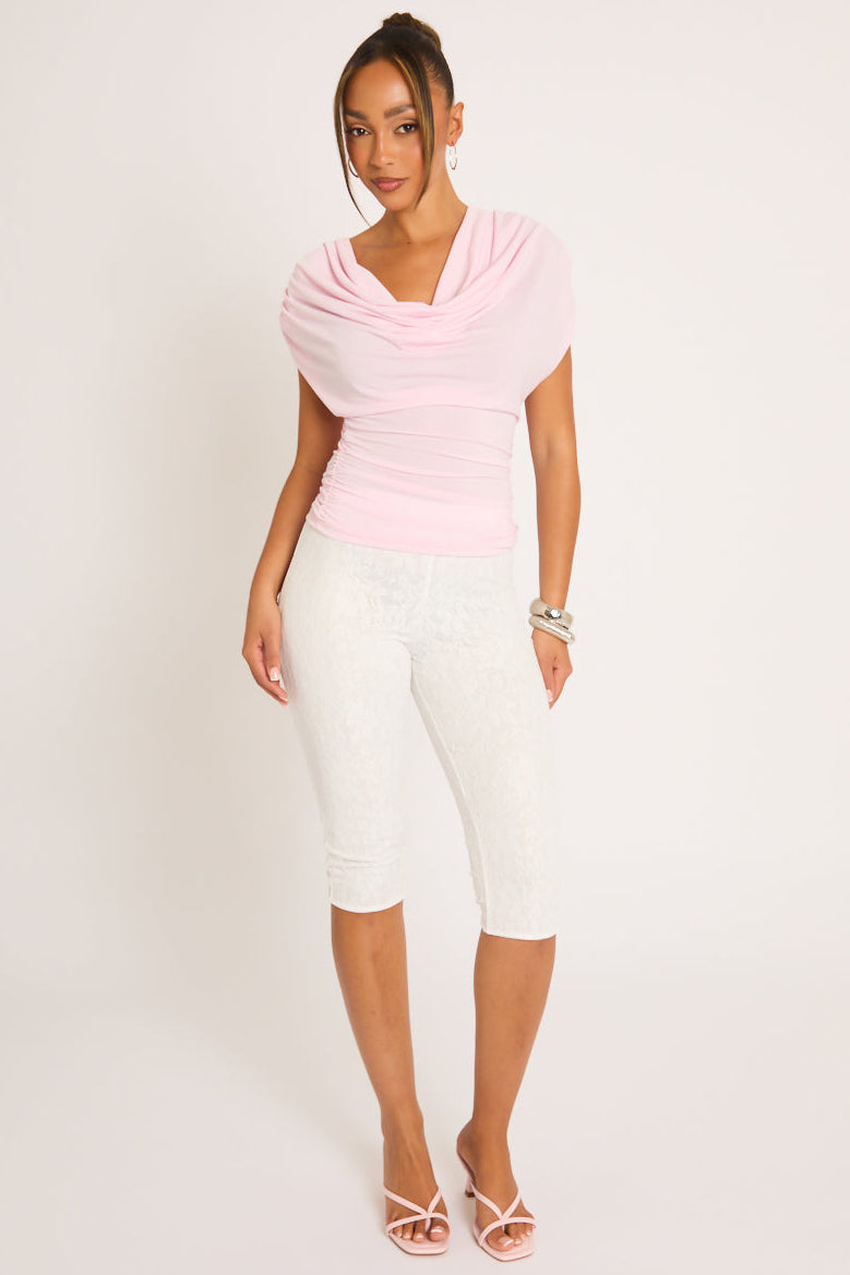 White Lace Capri Pants - Tallulah