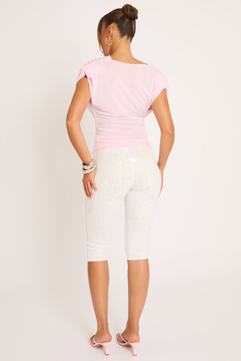 White Lace Capri Pants - Tallulah