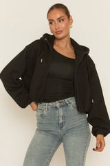 Black Loopback Bomber Jacket - Farlay