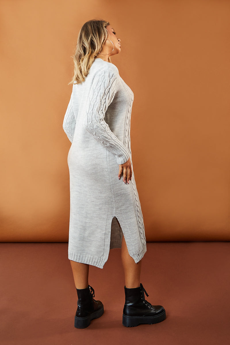 oversized knitted midi dress White Cotton Knit Sweater Dress, Turtleneck Oversized Midi Dress