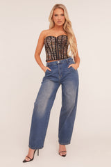Mid Blue Stretch Balloon Leg Jeans - Lara