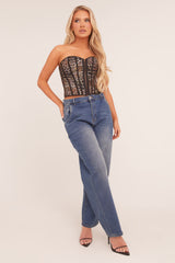 Mid Blue Stretch Balloon Leg Jeans - Lara