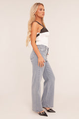 Light Blue Stretch Straight Leg Jeans - Hayle