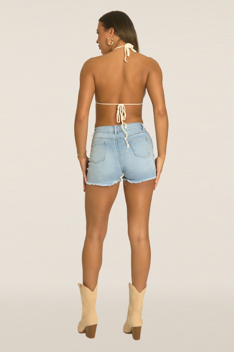 Cream Crochet Triangle Bralet - Maison