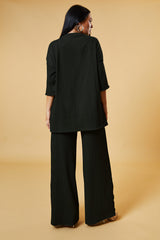 Black Textured Knit Trousers & Oversized Top Co-ord Set - Cecelia