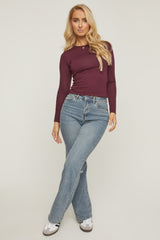 Acid Blue Washed Stretch Straight Leg Jeans - Scarlett