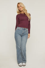 Acid Blue Washed Stretch Straight Leg Jeans - Scarlett