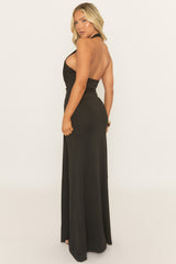 Black Extreme Plunge Maxi Dress - Arleigh