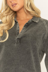 Grey Acid Wash Denim Mini Dress - Katrena