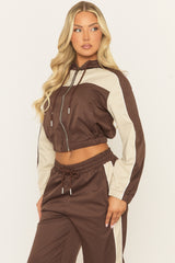 Chocolate Shell Side Stripe Tracksuit - Jessy