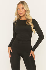 Black Long Sleeve Top and Energise Legging Activewear Set - Shanee