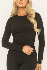 Black Long Sleeve Top and Energise Legging Activewear Set - Shanee