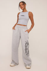 Grey Graphic Printed Jogger Trouser - Bertha