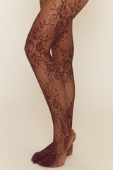 Wine Lace Fishnet Tights - Arnie