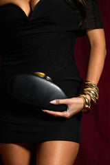 Black Faux Leather Pebble Bag - Minsy