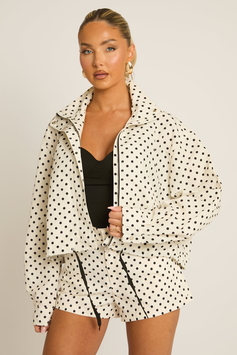 White Polka Dot Shorts - Demi