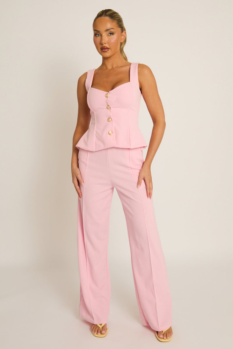 Pink Tailored Waistcoat and Trousers Co-ord Set - Zoella