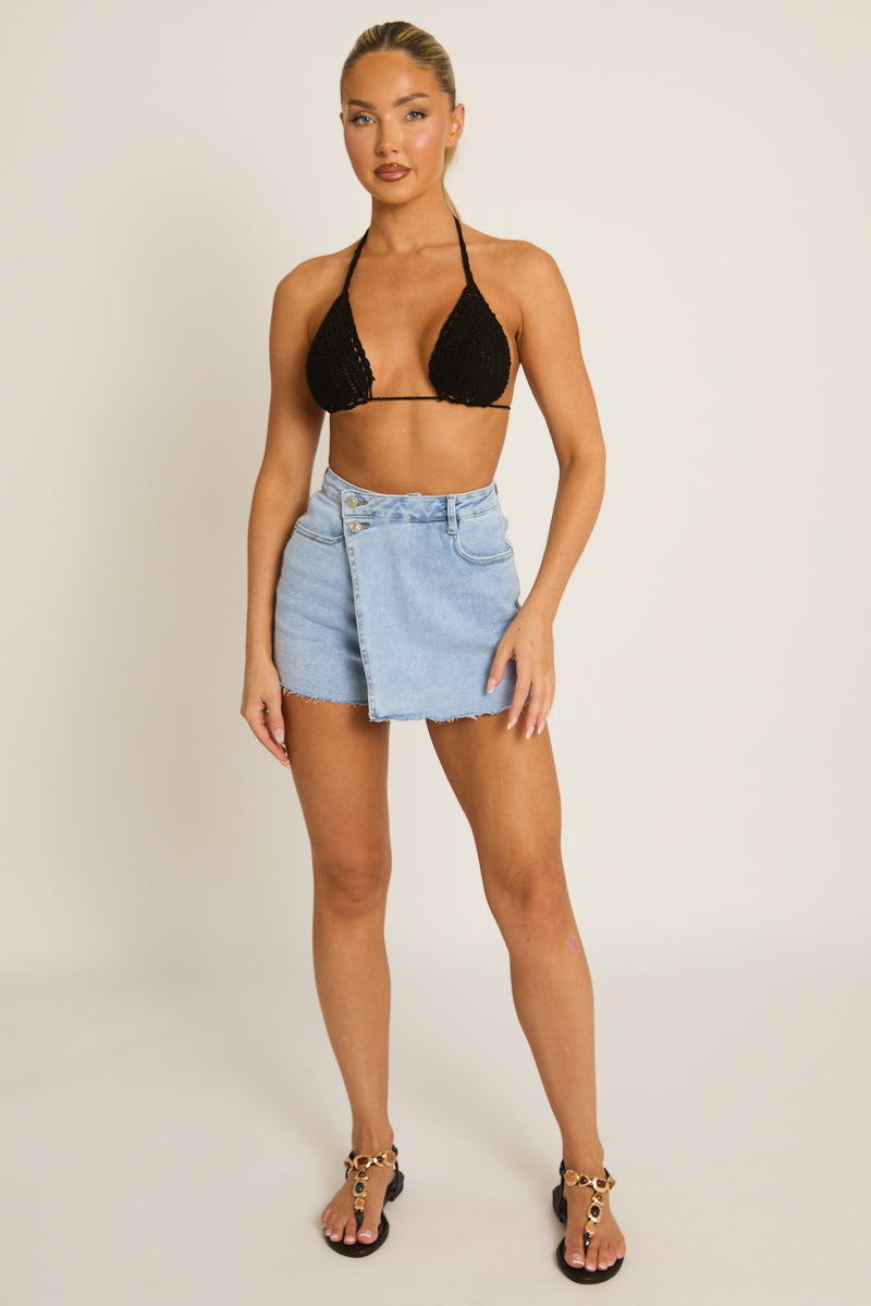 Black Crochet Triangle Bralet - Maison