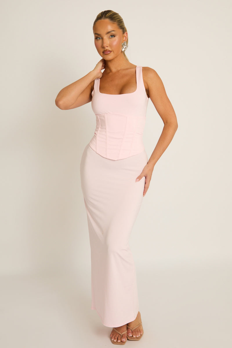2-in-1 maxi dress Pink 2-in-1 Corset Maxi Dress | Dresses