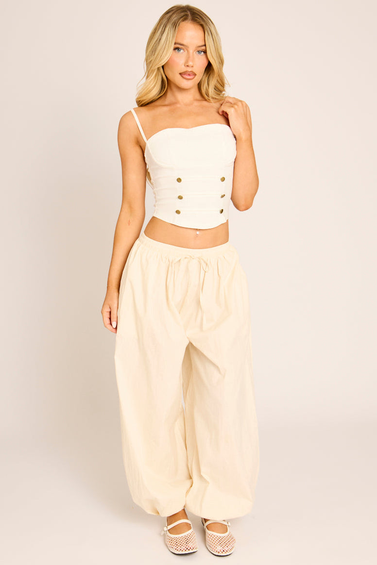 Beige Balloon Trouser - Chanice
