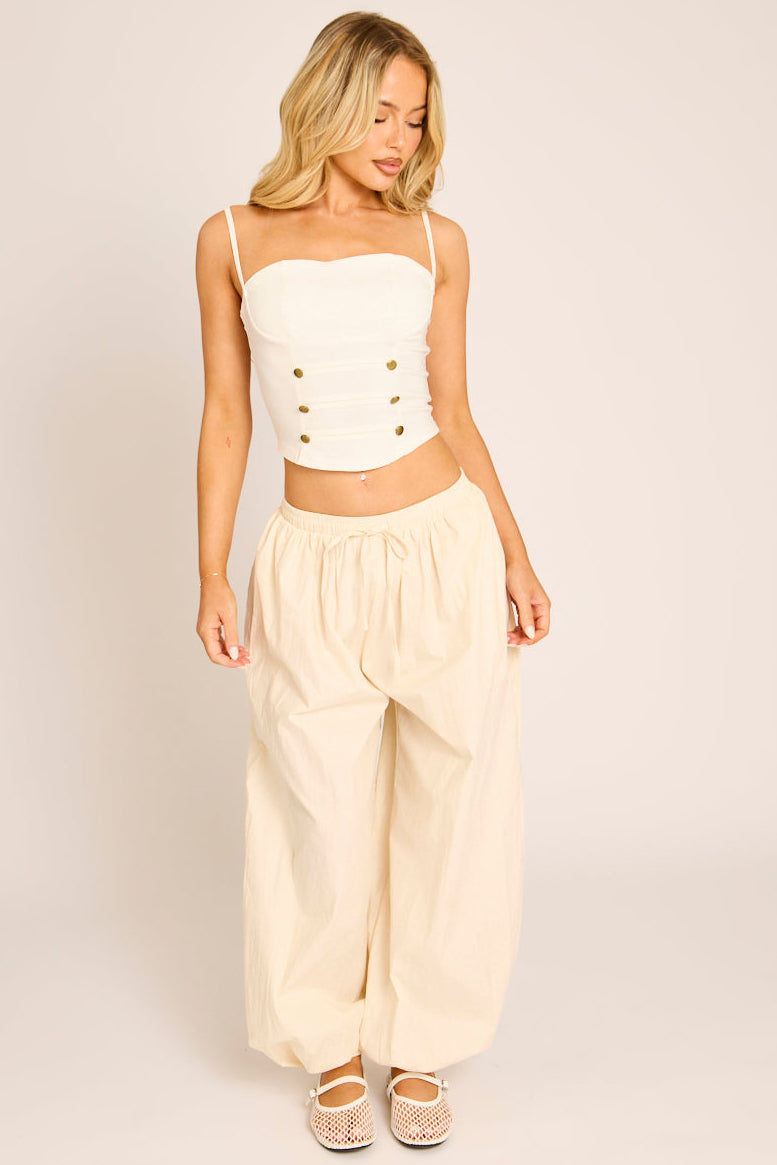 Beige Balloon Trouser - Chanice