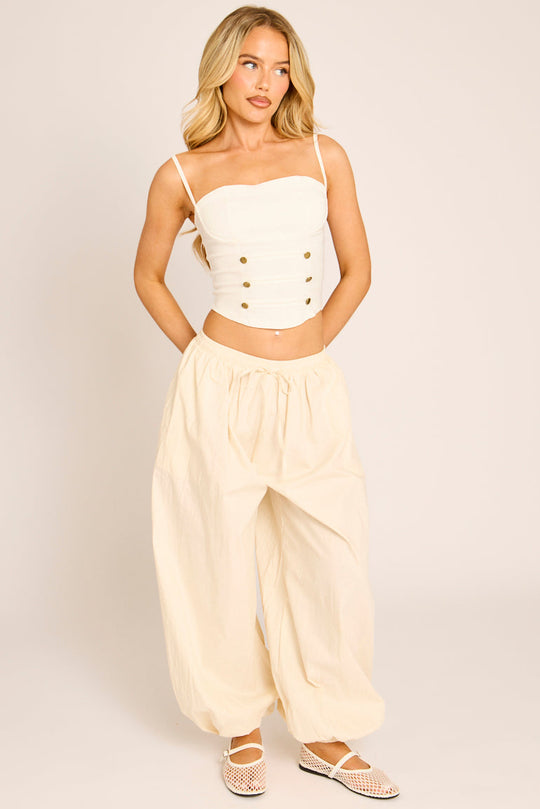 Beige Balloon Trouser - Chanice