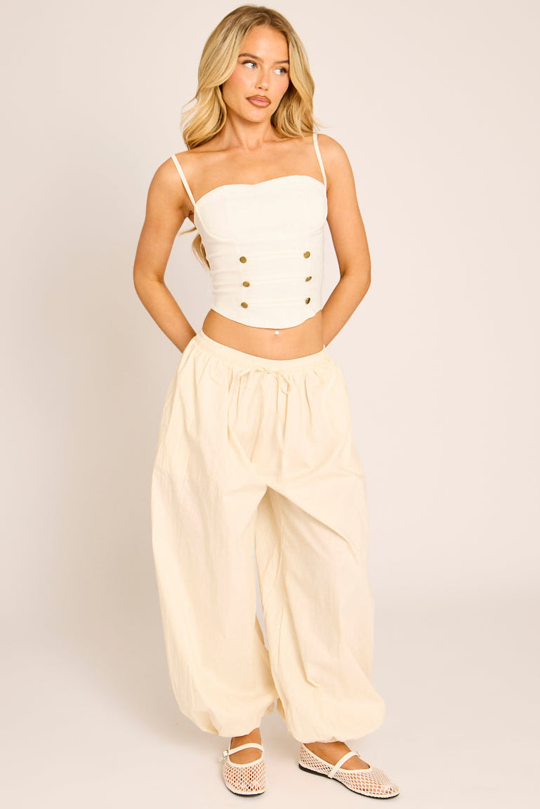White Trim Detail Top - Jhoana