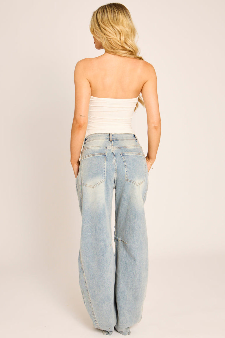 White Bandeau Tie Detail Top - Zoey