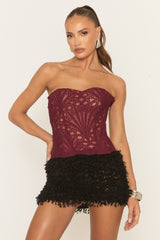 Black Textured Mini Skirt - Joslee