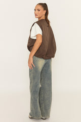 Chocolate Cropped Utility Jacket - Santona