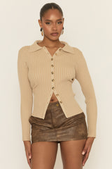 Vintage Brown PU Mini Skirt - Nealla