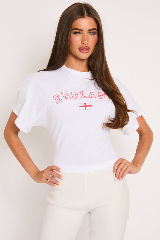 White England Graphic Short Sleeve Cinched Waist T-Shirt - Margot