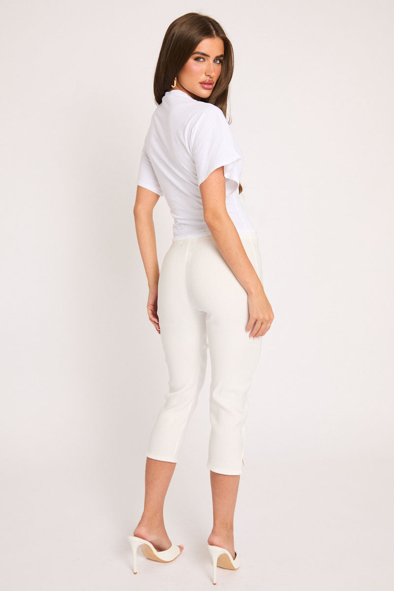 White England Graphic Short Sleeve Cinched Waist T-Shirt - Margot