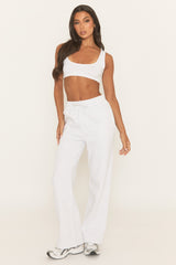 Bleach Grey Elasticated Waistband Wide Leg Joggers - Lakara