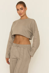 Dove Grey Binding Detail Loungewear Co-ord Set - Ceri