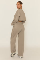 Dove Grey Binding Detail Loungewear Co-ord Set - Ceri