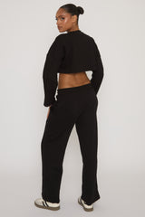 Black Binding Detail Loungewear Co-ord Set - Ceri