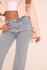 Light Blue Stretch Straight Leg Jeans - Hayle
