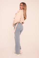 Light Blue Stretch Straight Leg Jeans - Hayle