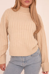 Stone Knit High Neck Jumper - Jaelynn