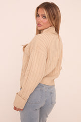 Stone Knit High Neck Jumper - Jaelynn