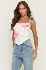 White Floral Corset Top - Aasta