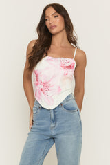 White Floral Corset Top - Aasta