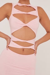 Pink Cut Out Front Bodycon Mini Dress - Thea