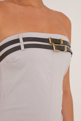 Grey Bandeau Belt Detail Playsuit - Dolly