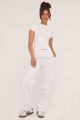 Light Grey Seam Detail Straight Leg Lounge Trousers - Adora
