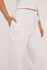 Light Grey Seam Detail Straight Leg Lounge Trousers - Adora