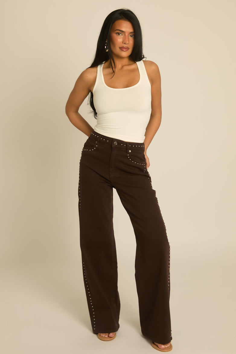 White Basic Scoop Neck Vest - Shirla