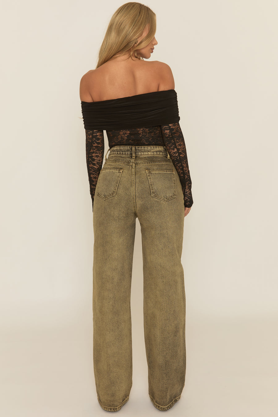 Black Lace Bardot Bodysuit - Leasha