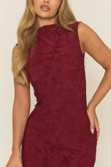 Wine Lace Cap Sleeve Mini Dress - Kaden